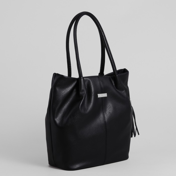 Сумка женская, 1 отдел на молнии, наружный карман, чёрная