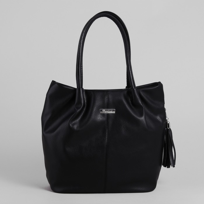 Сумка женская, 1 отдел на молнии, наружный карман, чёрная