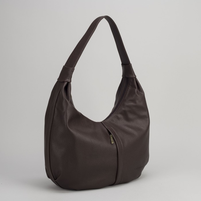 Сумка женская, 1 отдел на молнии, 2 наружных кармана, коричневая