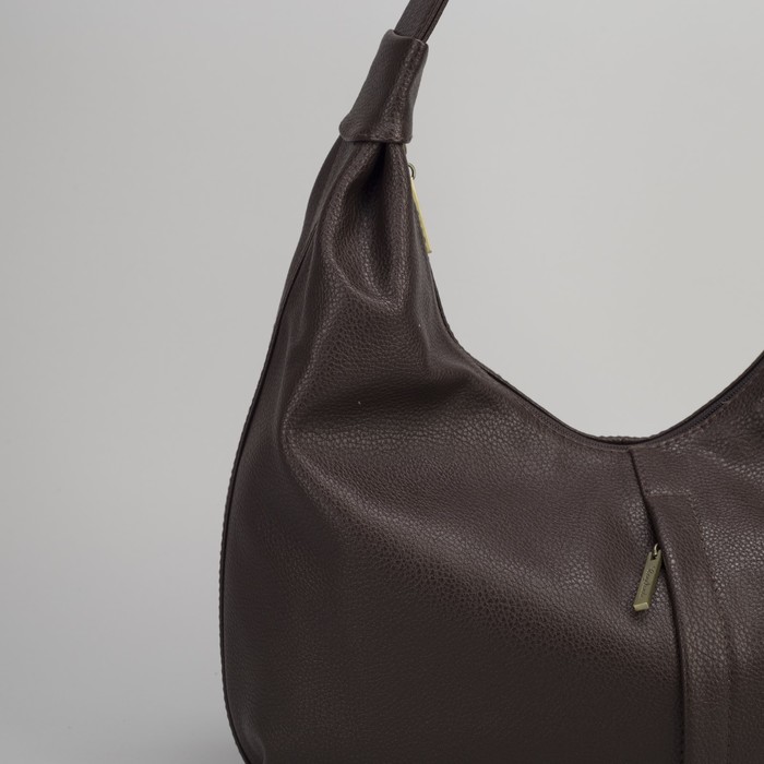 Сумка женская, 1 отдел на молнии, 2 наружных кармана, коричневая