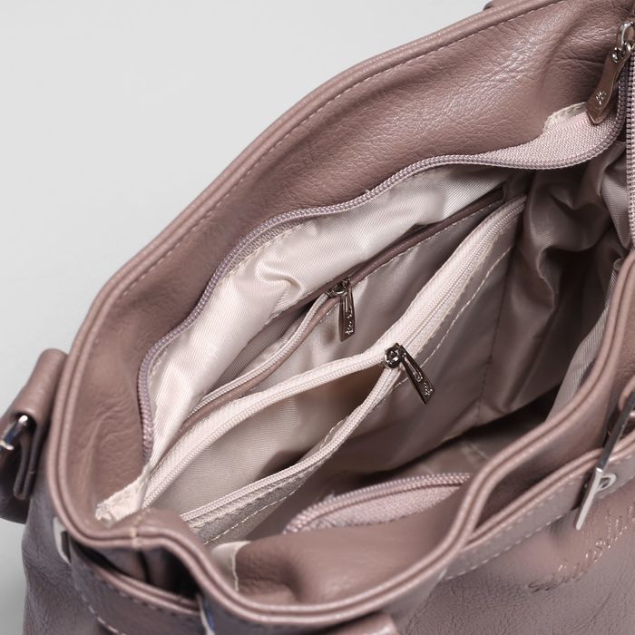 Сумка женская на молнии, 1 отдел, наружный карман, цвет коричневый