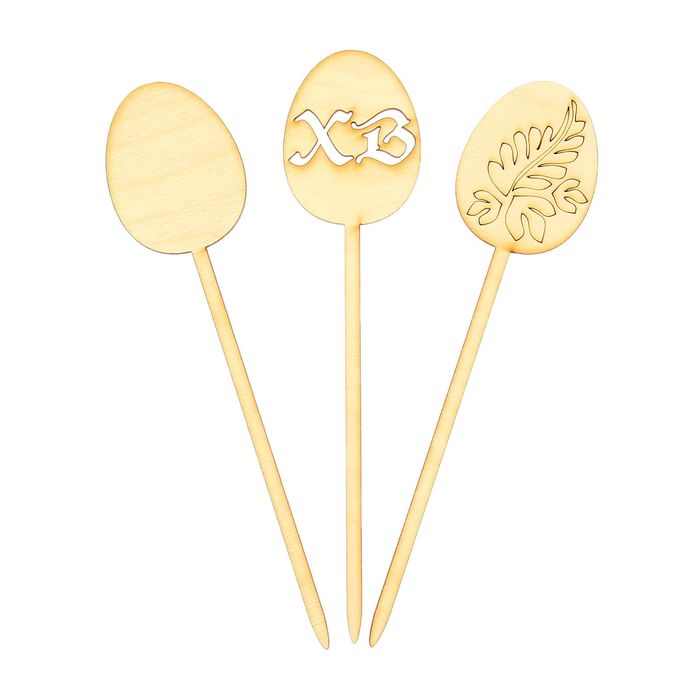 Заготовка для творчества "ХВ" на шпажках, 3 шт., толщ. 3 мм