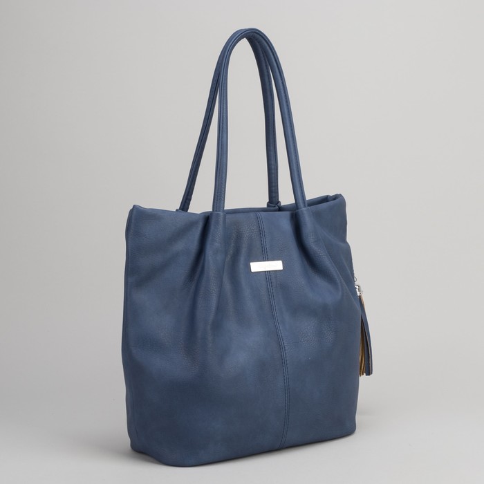 Сумка женская, 1 отдел на молнии, наружный карман, синяя