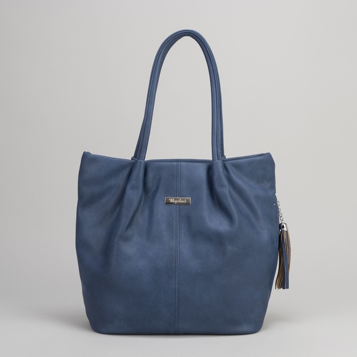 Сумка женская, 1 отдел на молнии, наружный карман, синяя