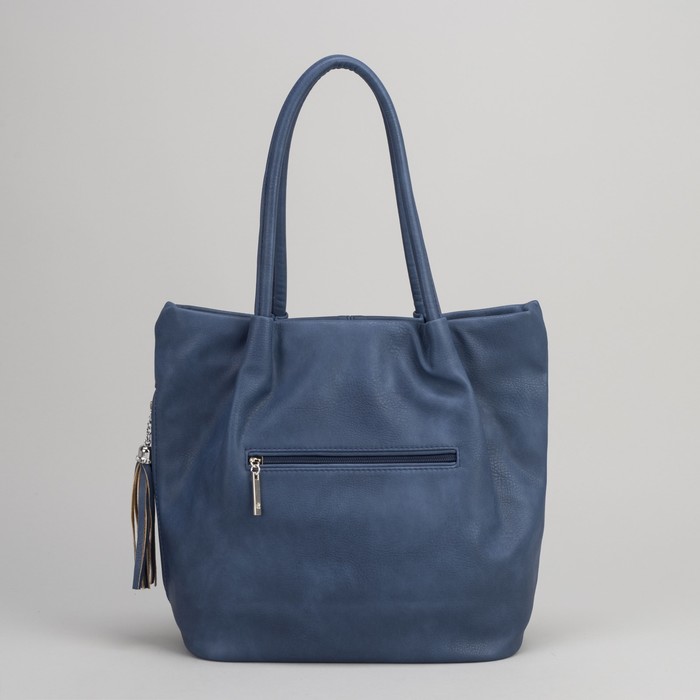Сумка женская, 1 отдел на молнии, наружный карман, синяя