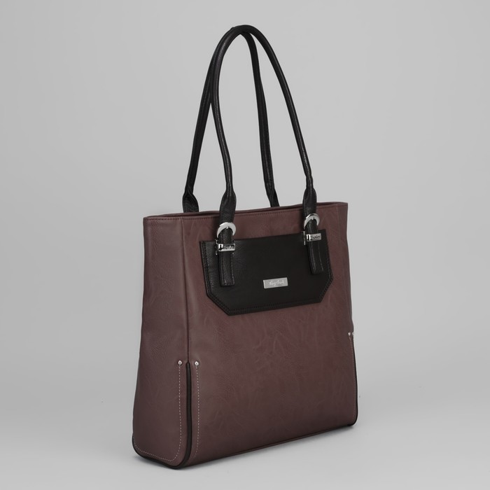 Сумка женская, 1 отдел на молнии, 1 наружный карман, коричневая