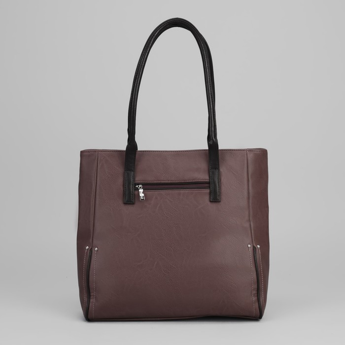 Сумка женская, 1 отдел на молнии, 1 наружный карман, коричневая