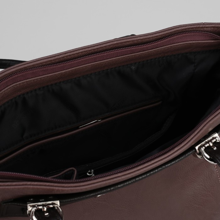 Сумка женская, 1 отдел на молнии, 1 наружный карман, коричневая