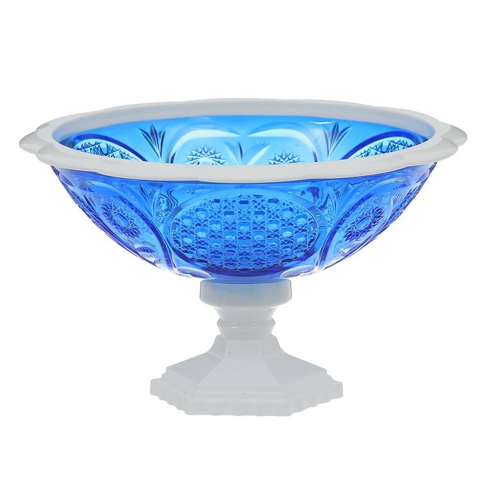 Ваза 19 см, малая "Хрусталь", цвет сине-белый