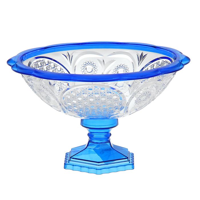 Ваза 19 см, малая "Хрусталь", цвет голубой