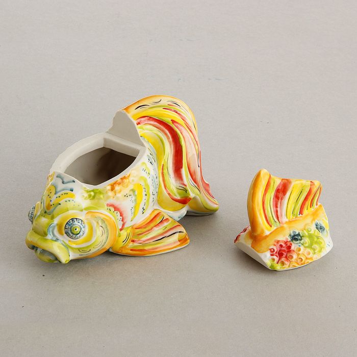 Шкатулка "Рыба" гжель цвет