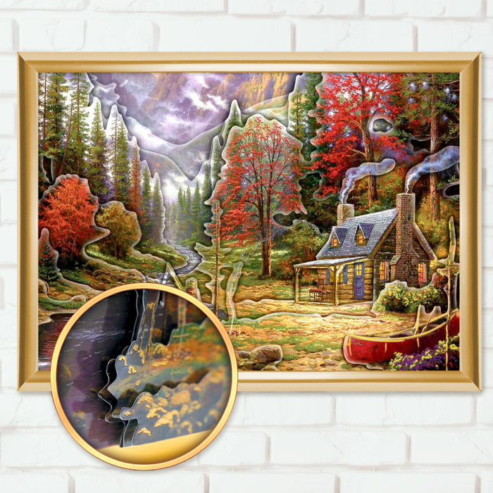 Аппликация объемная - 3D "Рыбак" А4 + двусторонняя клейкая лента