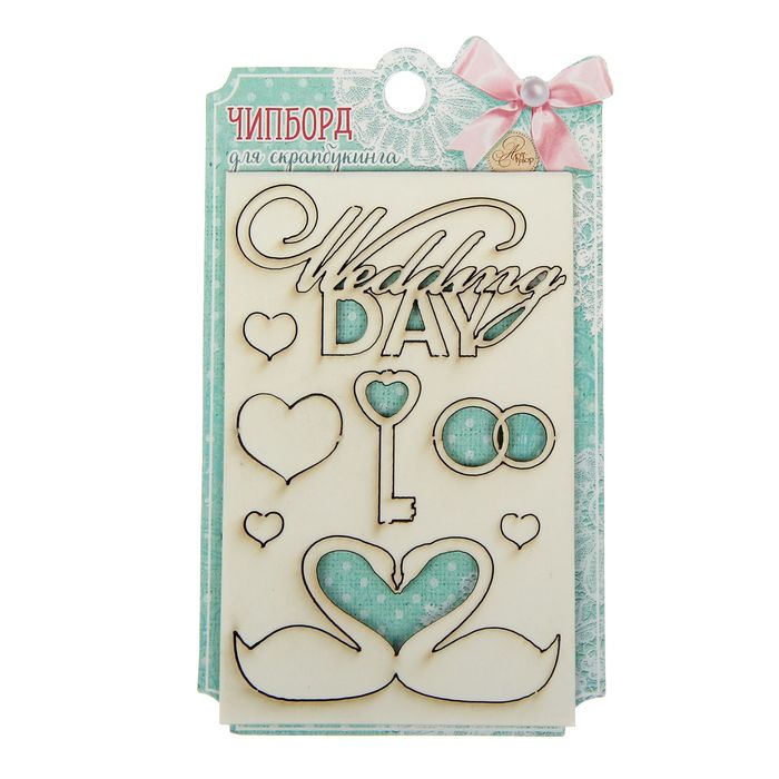 Чипборд вырубной для скрапбукинга"Wedding day", 7 х 11см