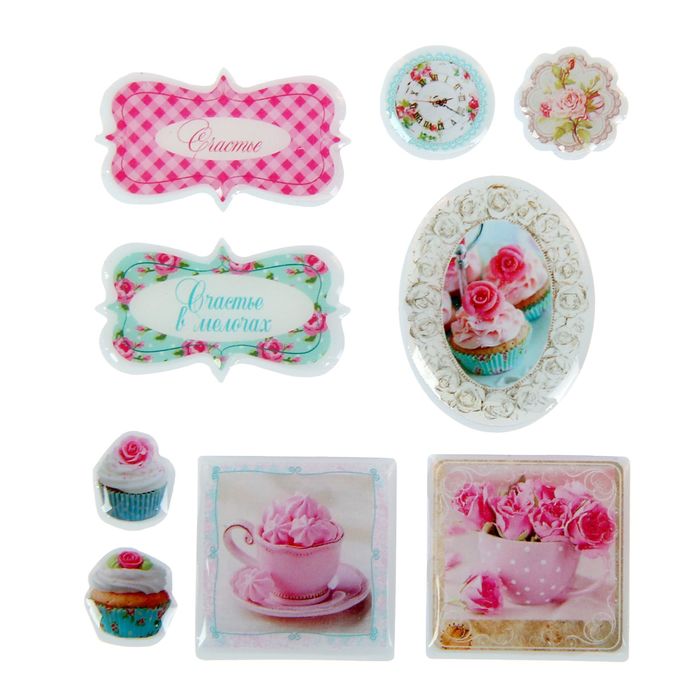 Наклейки эпоксидные "Shabby day", 9 х 10 см