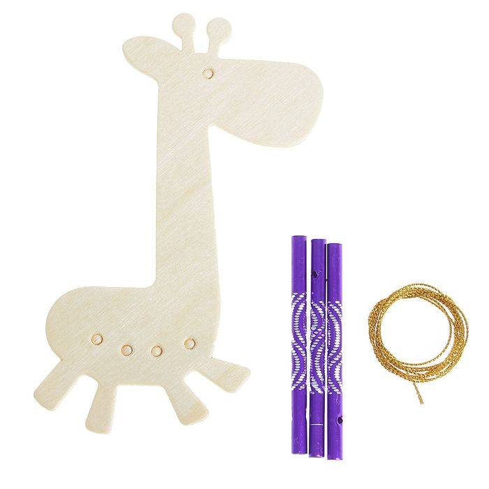 Роспись по дереву Музыка ветра "Жирафик" МИКС