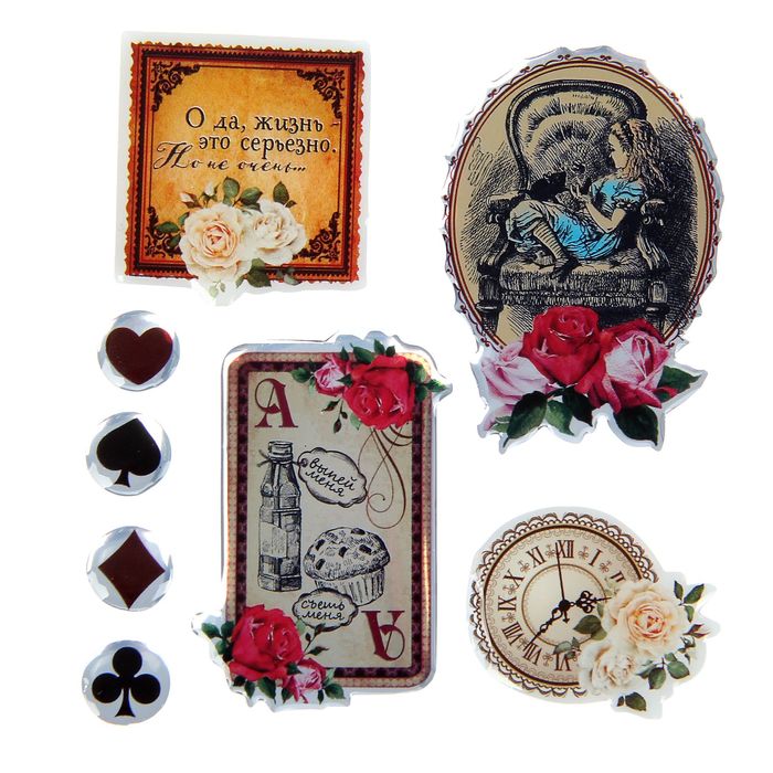 Наклейки эпоксидные "В стране чудес", 9 х 10 см