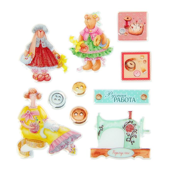 Наклейки эпоксидные "Ручная работа", 9 х 10 см