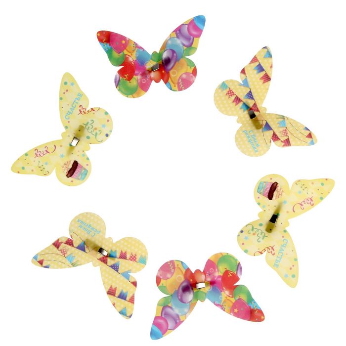 Набор декоративных бабочек «С Днём Рождения!", 16,5 х 11,5 см