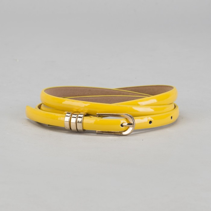 Ремень женский "Классика", ширина - 1см, лакированный, жёлтый