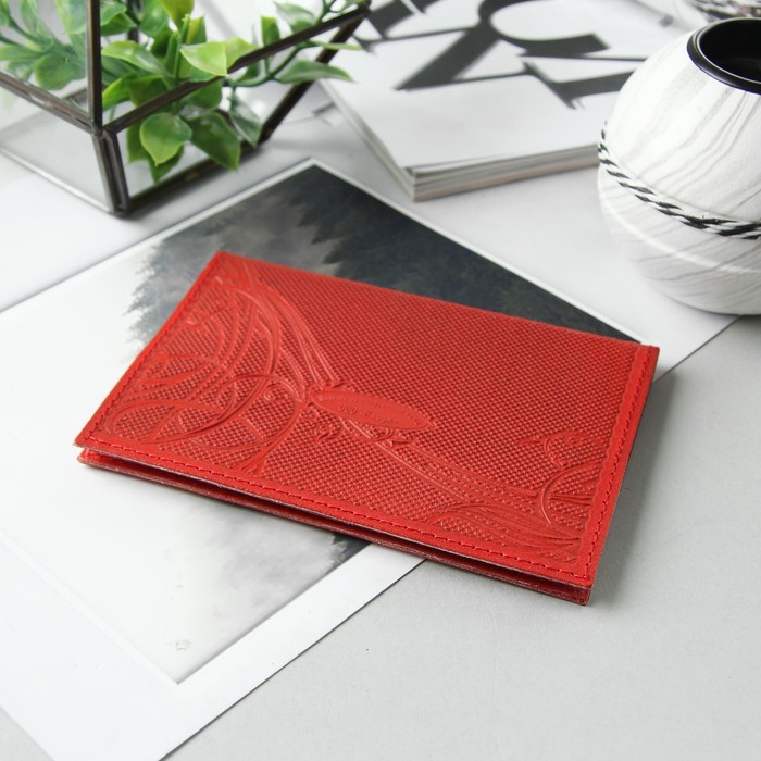 Обложка для автодокументов, цвет красный