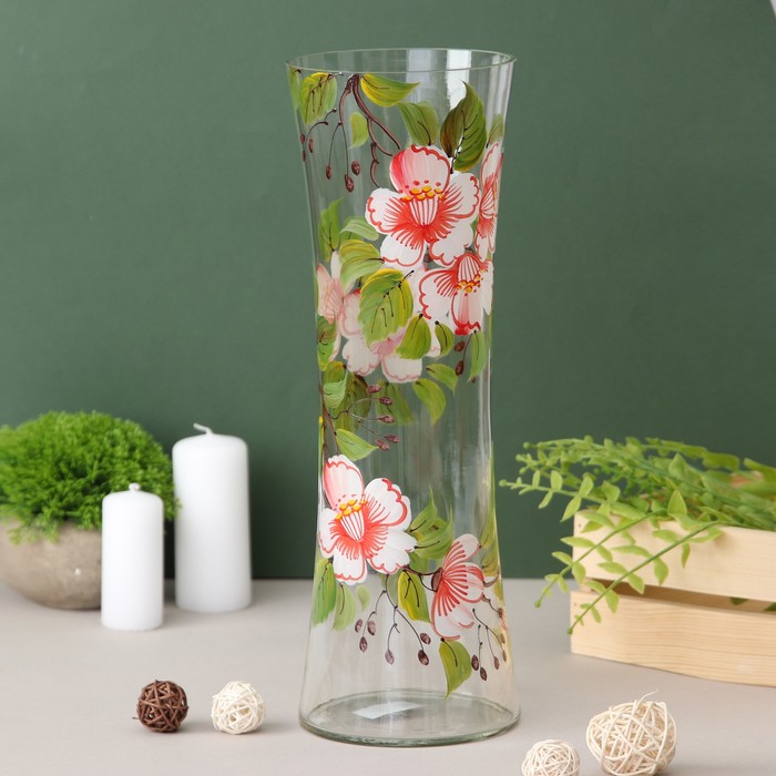 Ваза "Салма", бело-розовые цветы