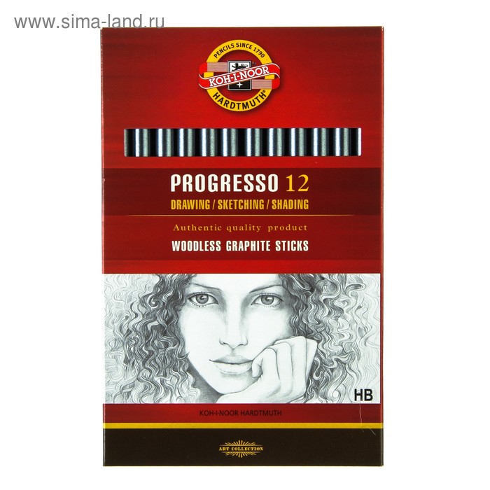 

Карандаш чернографитный (цельнографитовый) Koh-I-Noor 8911 HB, PROGRESSO