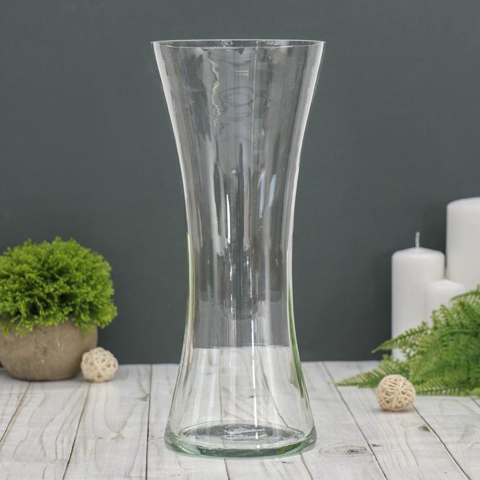 ваза С-53 h 300 мм. из прозрачного стекла (без декора) ваза волна h 280 мм из прозрачного стекла без декора