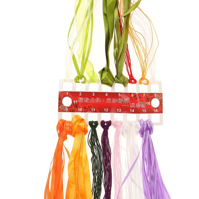 Набор для вышивания лентами "Букет деревенский" размер основы 55*55 см