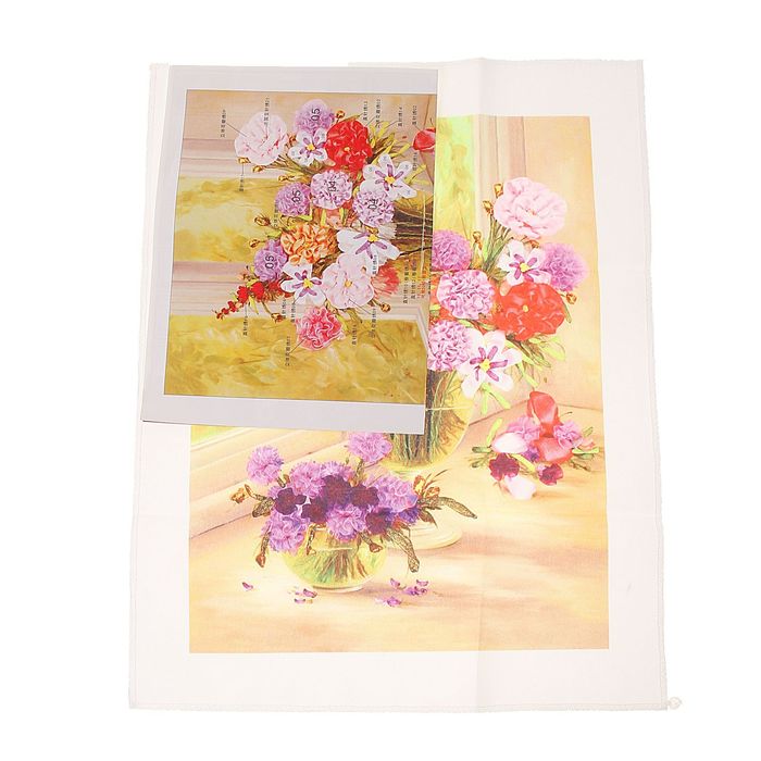 Набор для вышивания лентами "Букеты для мамы и дочки" размер основы 40*50 см