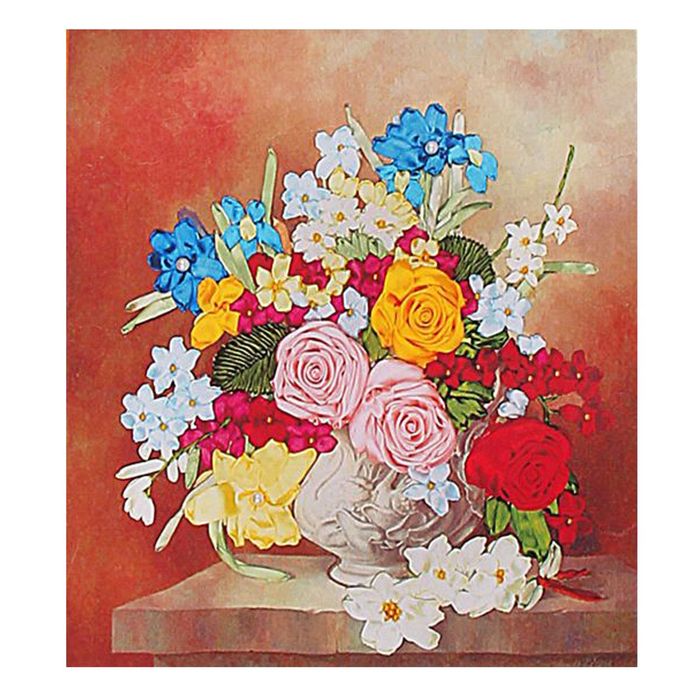 Набор для вышивания лентами "Букет любимой" размер основы 50*45 см