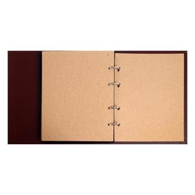 Альбом вертикальный для значков, с листами на ткани, 230 х 270 мм, бумвинил, коричневый от Сима-ленд