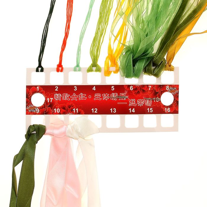 Набор для вышивания лентами "Лотосы", черный фон, размер основы 40*50 см