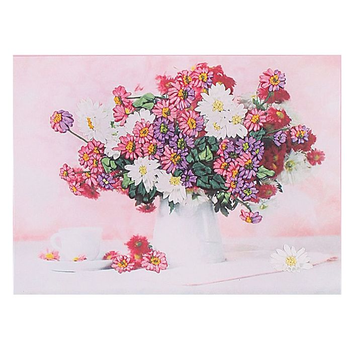 Набор для вышивания лентами "Букет полевых цветов" размер основы 40*50 см