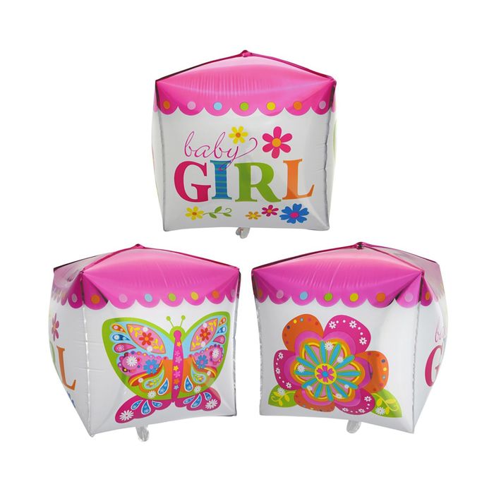 Шар фольгированный КУБ "д/девочки" 24"