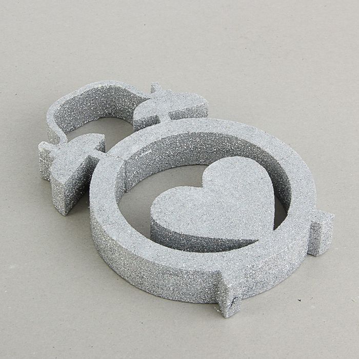 Декор из пенопласта "Время любить!", серебряный блеск, 20 х 3 см