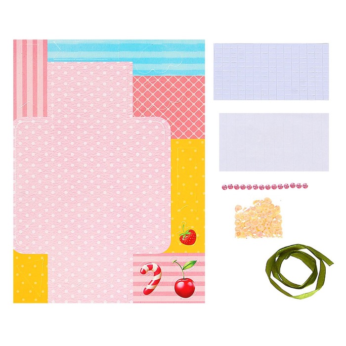 Набор для создания "чайных" открыток из бумаги "Мороженое" + декор