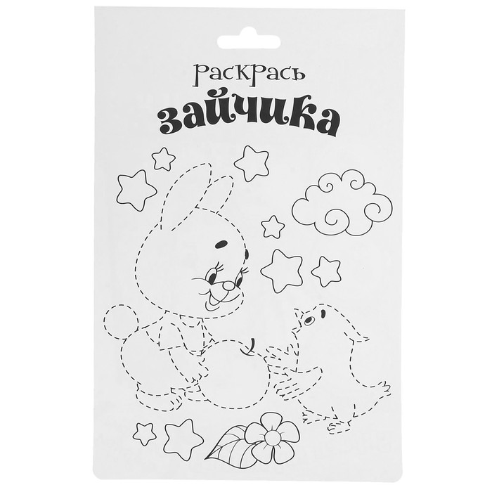 Аппликация перьями и стразами "Зайка"+ бантик