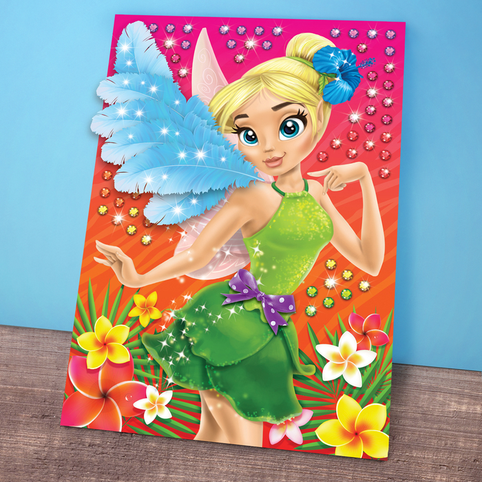 Аппликация перьями и стразами "Фея"+ бантик