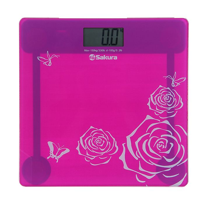 Весы напольные Sakura SA-5065 Ultraslim, электронные, до 150 кг, розовые