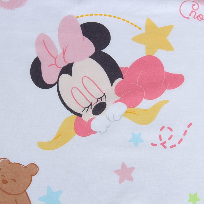 Постельное бельё "Малышка Минни", 112 х 147 см, 100 х 150 см, 40 х 60 см - 1 шт, 100% хлопок, поплин, 125 г/м2