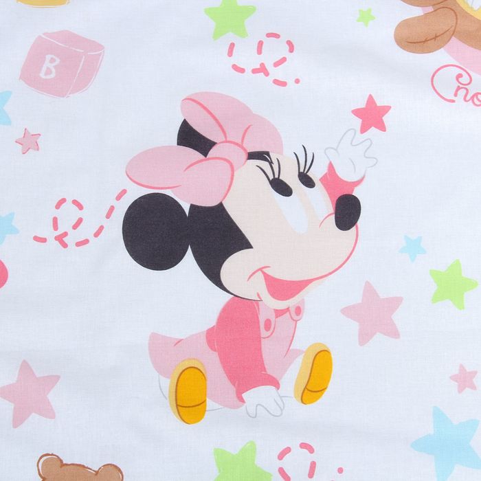 Постельное бельё "Малышка Минни", 112 х 147 см, 100 х 150 см, 40 х 60 см - 1 шт, 100% хлопок, поплин, 125 г/м2