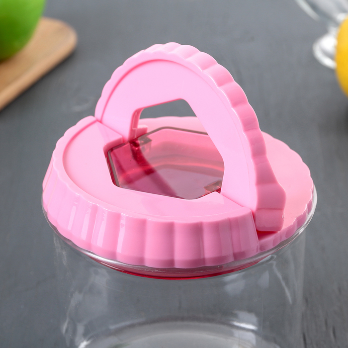 Банка для сыпучих 800 мл с вакуумной крышкой Easy lock, цвет МИКС