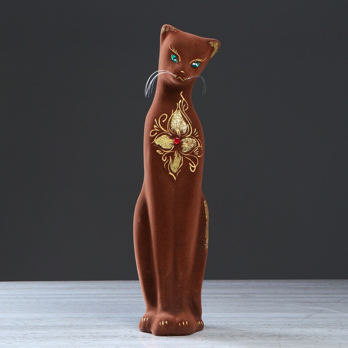 Копилка "Багира" средняя, флок, коричневая