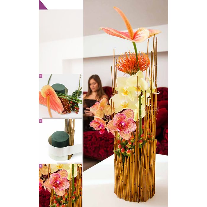 Губка флористическая "Виктория", цилиндр с поддоном, большой 27 х 8 см