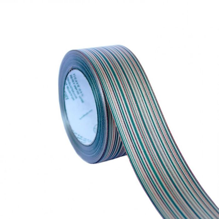 Лента для декора и подарков "Аспидистр", красно-зелено-золотой, 3 см х 50 м