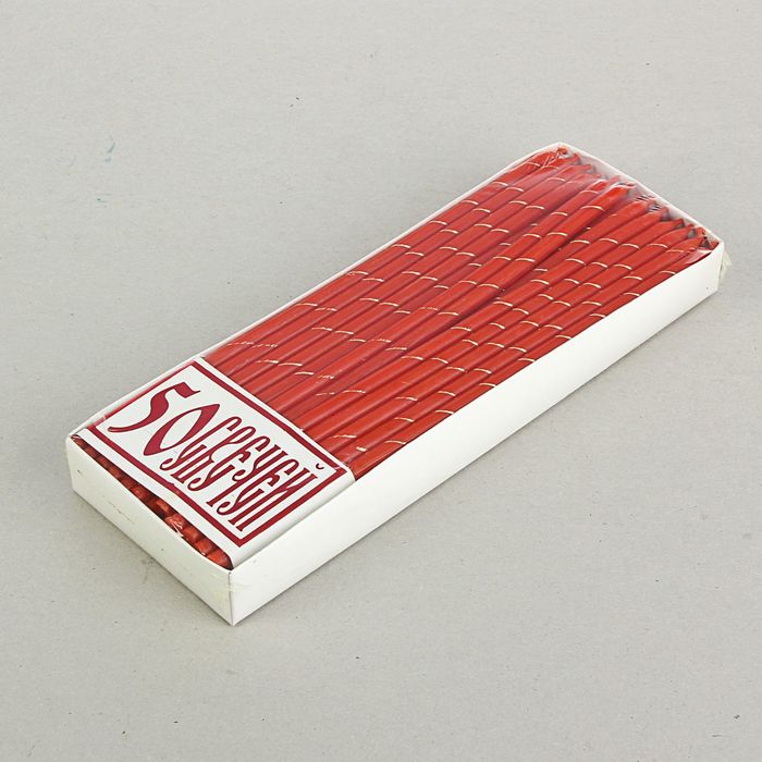 Свечи праздничные, пасхальные, красные, 50шт