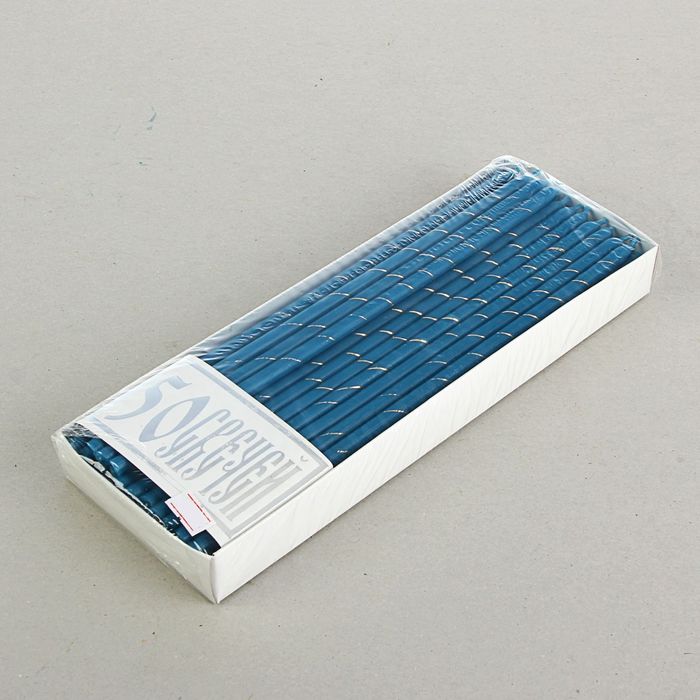 Свечи праздничные, пасхальные, голубые, 50шт