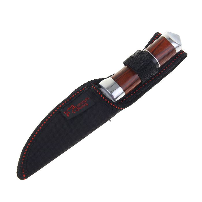 Нож нескладной "Командор", 20,7 см, на лезвии зазубрины, в чехле, на рукояти чёрная полоска