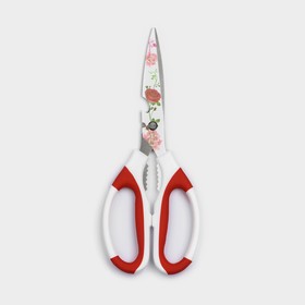 Ножницы кухонные с антиналипающим покрытием Доляна «Цветение», 22 см, цвет МИКС Ош