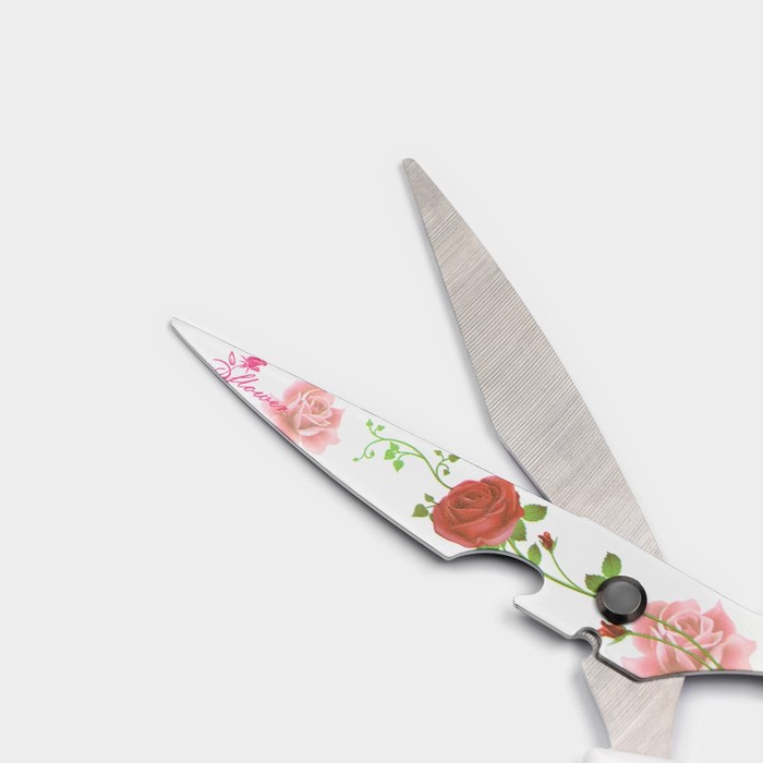 Ножницы кухонные с антиналипающим покрытием Доляна «Цветение», 22 см, цвет МИКС